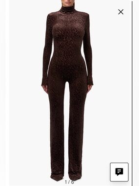 Naked Wardrobe Burnout Print Turtleneck Jumpsuit